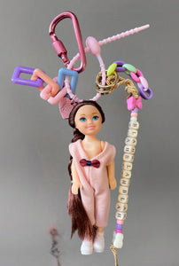 Pimp your Bag Keychain charms per borsa e portachiavi Barbie Shelly mora jumpsuit rosa