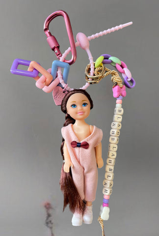 Pimp your Bag Keychain charms per borsa e portachiavi Barbie Shelly mora jumpsuit rosa