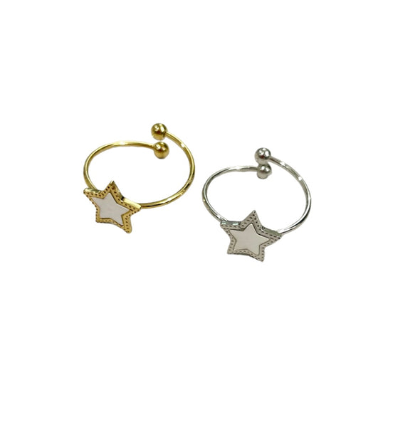 Anello delle isole regolabili Santorini madreperla stellina