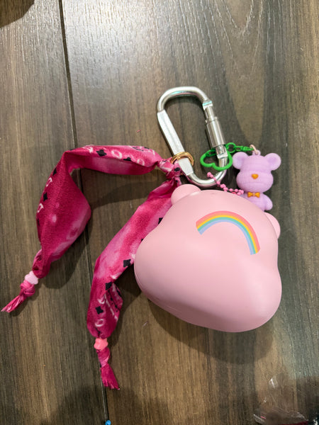 Pimp your bag testa orsetto del cuore  portaoggetti rosa