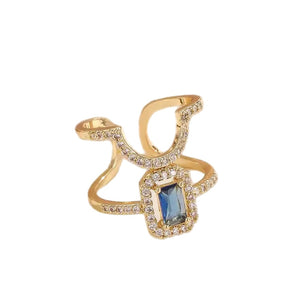 Anello Melory per unghia crystal punto luce diadema blu  due varianti colore
