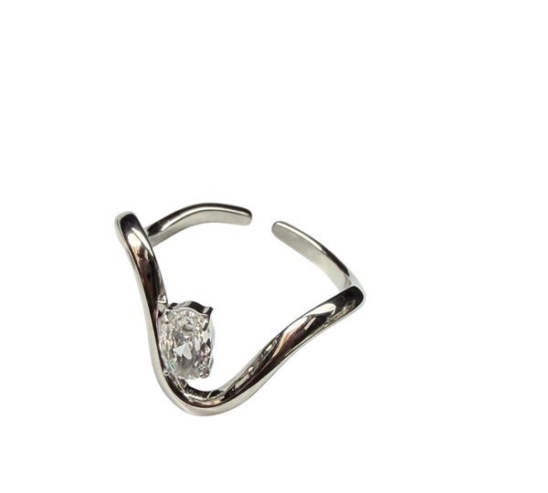Mini anello Angela punto luce V due varianti colore
