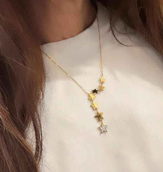 Collana cappio  con stelline due  varianti colore