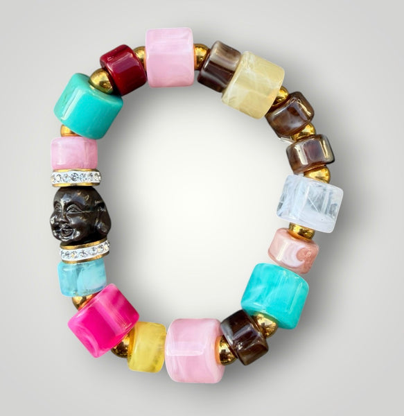 Bracciale Colors labyrinth Buddha cioccolato multicolor