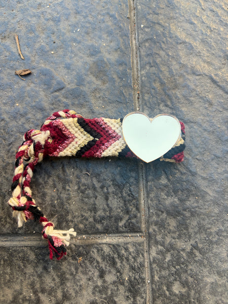 Bracciale friendship con cuore plexiglas specchiato
