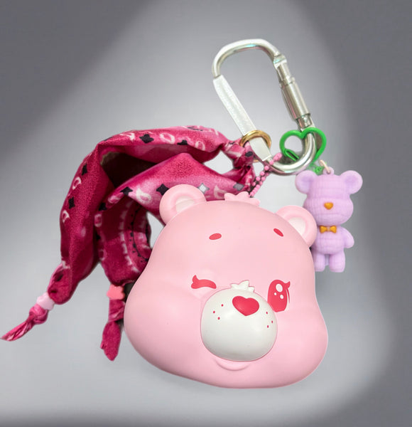 Pimp your bag testa orsetto del cuore  portaoggetti rosa