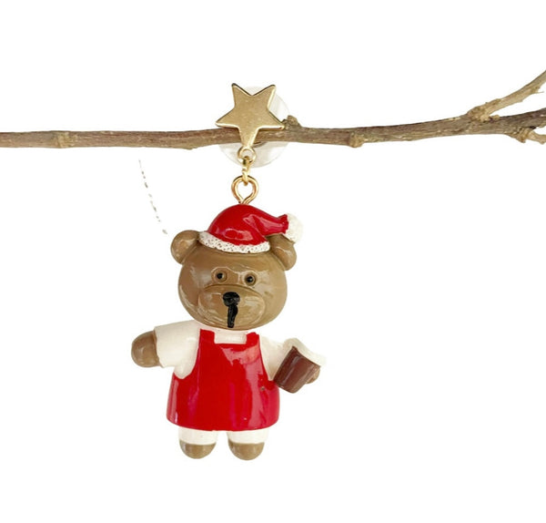 Mono orecchino Christmas Edition teddy bear orsacchiotto Natale