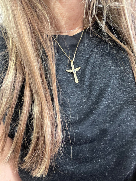 Collana  croce alata   varianti colore