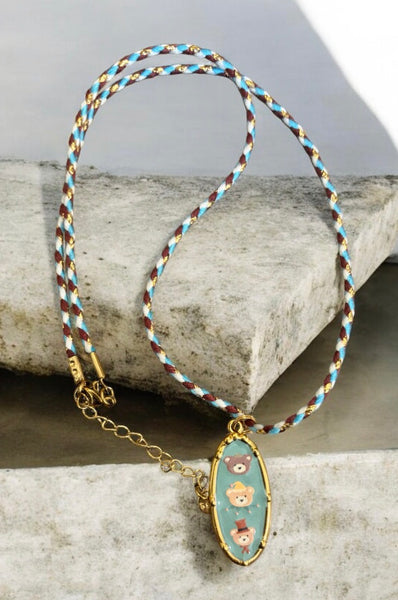 Collana Summer Ibiza teddy beat tre orsetti     cordino vari colori