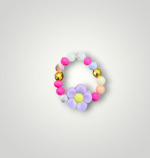 Anello colors con fiorellino  vari colori