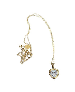 Collana cuore punto luce pavettato