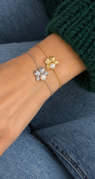 Bracciale farfalla con perla due varianti colore