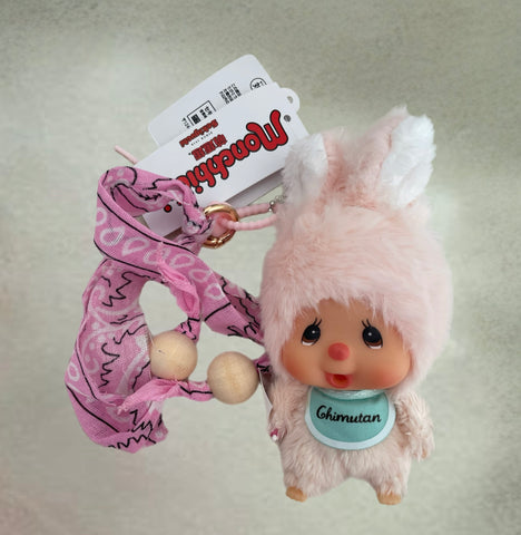 Pimp your Bag chimutan il coniglio amico di Monchichi rosa chiaro