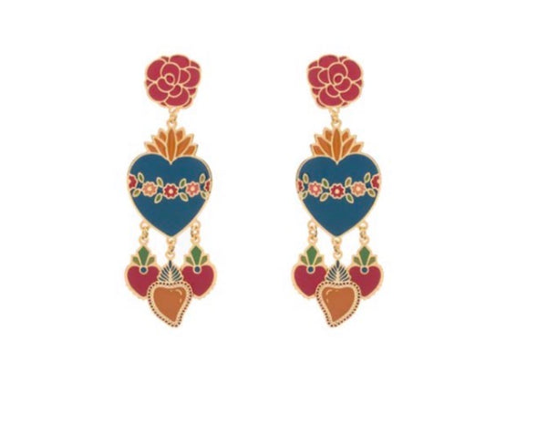 Coppia orecchini principessa glam Cuore Sacro Saint Laurent