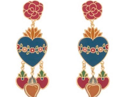 Coppia orecchini principessa glam Cuore Sacro Saint Laurent