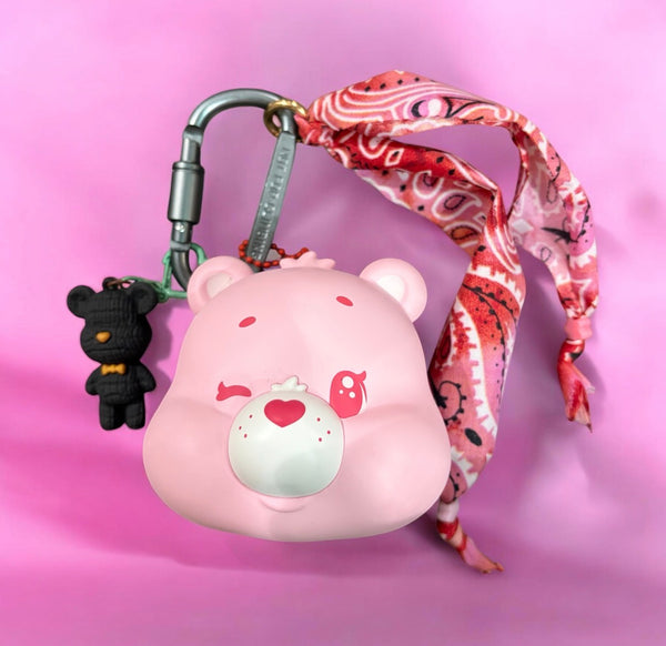 Pimp your bag testa orsetto del cuore  portaoggetti rosa