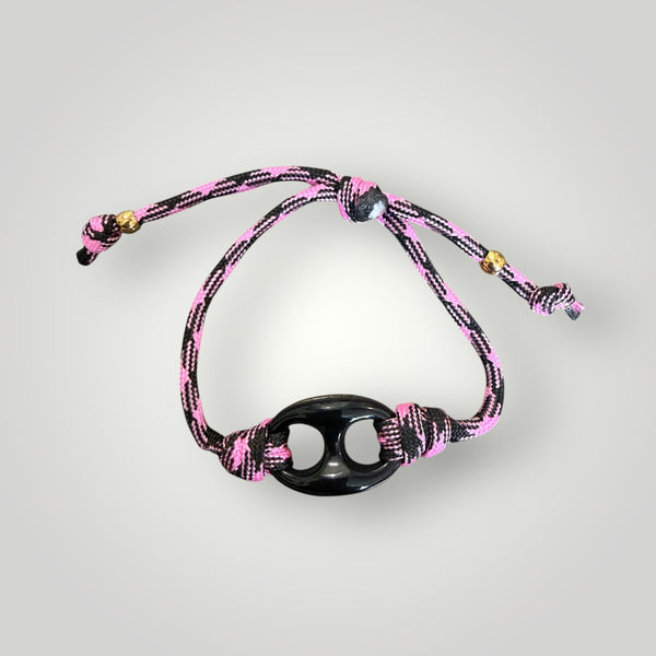 Bracciale Marine Florida chain  regular  centrale nero cordino in vari colori