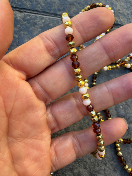 Collana Chinitos  de La Buena  Suerte Marrone oro burro