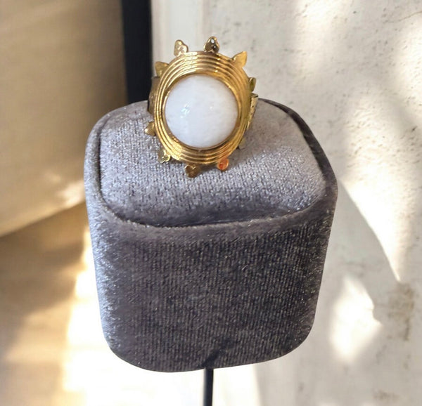 Anello formentera pietra dura regolabile