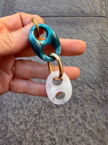 Mono orecchino Marine Florida ottanio e bianco opal