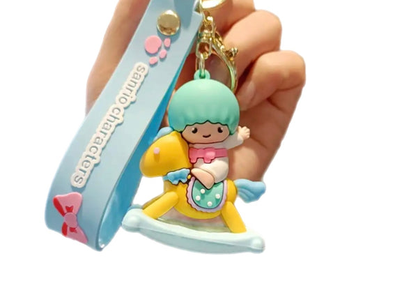 Pimp your Bag Keychain charms per borsa e portachiavi little twin star gemello Kiki cavalluccio a dondolo