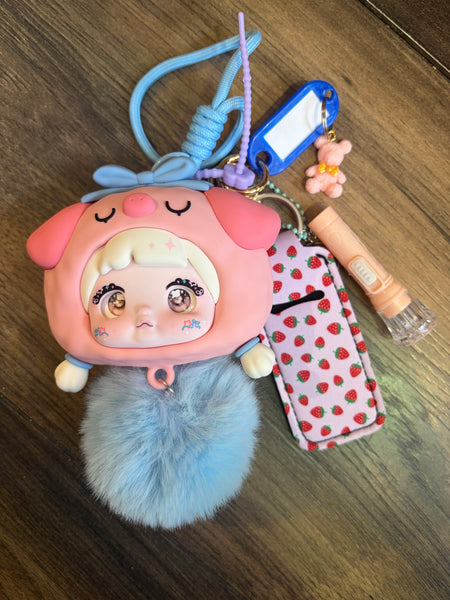 Pimp your bag ( porta auricolari e piccoli oggetti ) adorabile maialino
