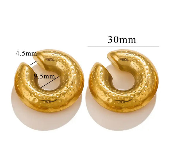 Mono earcuff donuts Licia martellato due varianti colore