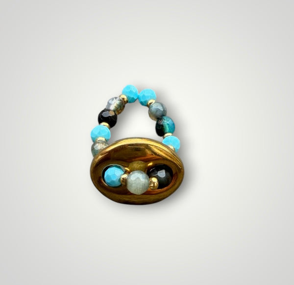 Anello Colors ovale chain e cristalli
