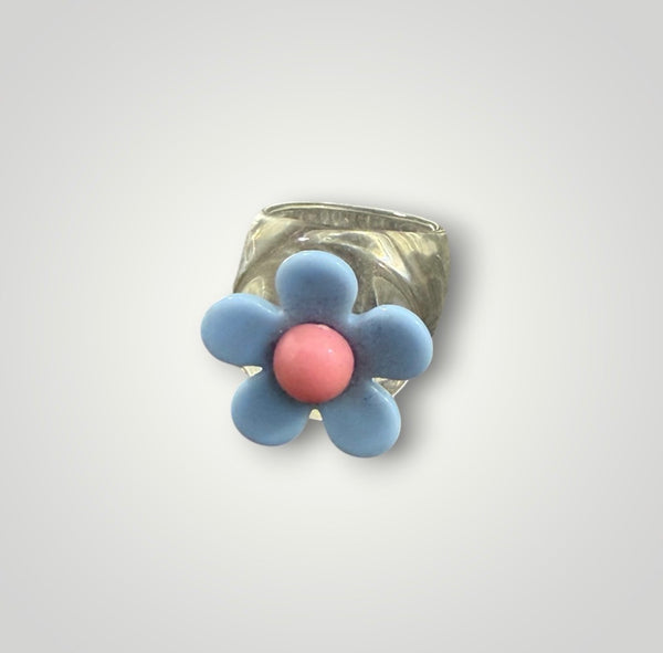 Anello resina trasparente con fiore l’anello sceglie dove andare vari colori