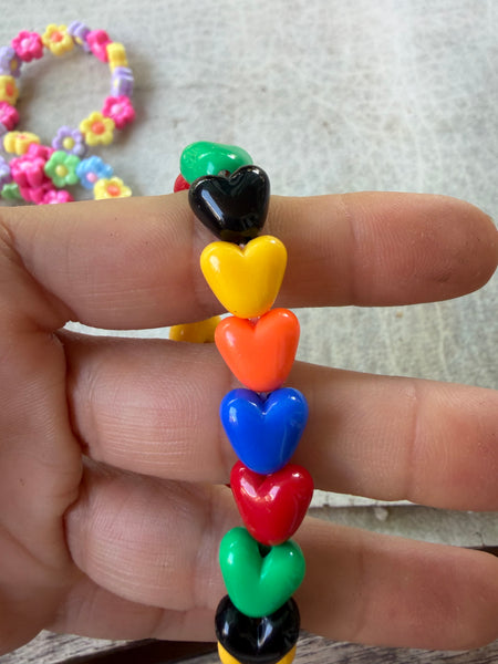Bracciale colors Beads giro cuori small effetto lucido colori strong con nero
