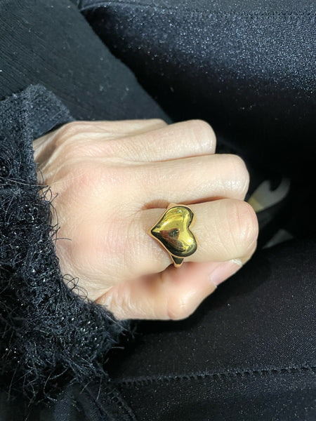 Anello regolabile cuore puff 3d