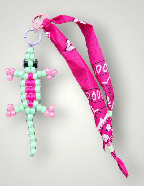 Pimp your bag Colors keychain geco   portafortuna  pony Beads Vari utilizzi e vari colori