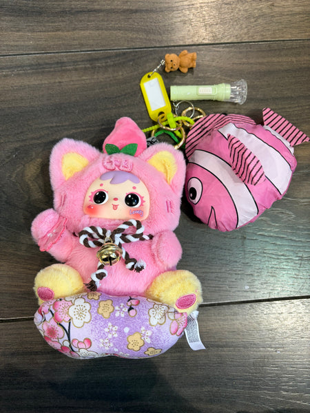 Pimp your bag Samuel serie "Eight Directions of Wealth Cat" I fiori di pesco brillano intensamente