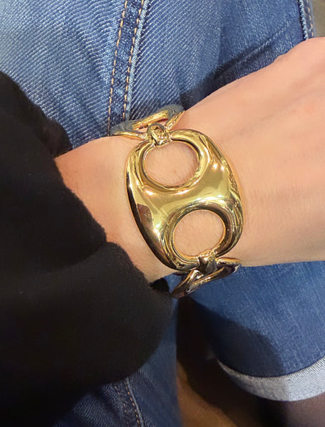 Bracciale rigido regolabile CHAIN catena  due varianti colore