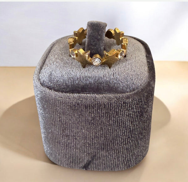 Anello fascia stelle e zirconi