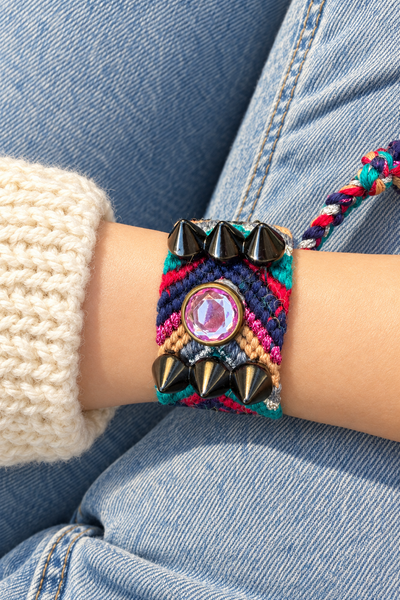 Bracciale friendship borchie e cristallo