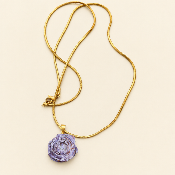 Collana rosa essiccata catenina 60 cm vari colori
