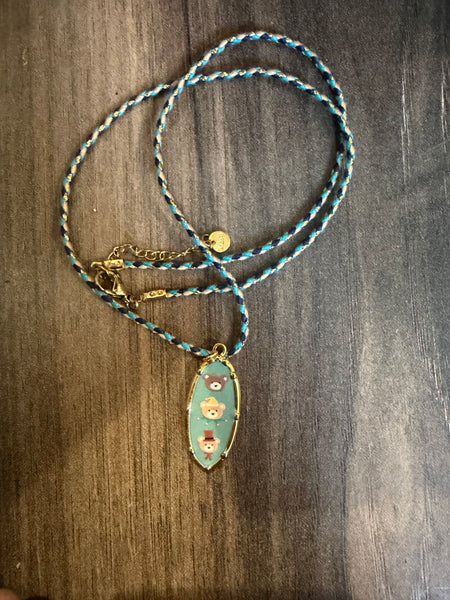 Collana Summer Ibiza teddy beat tre orsetti     cordino vari colori