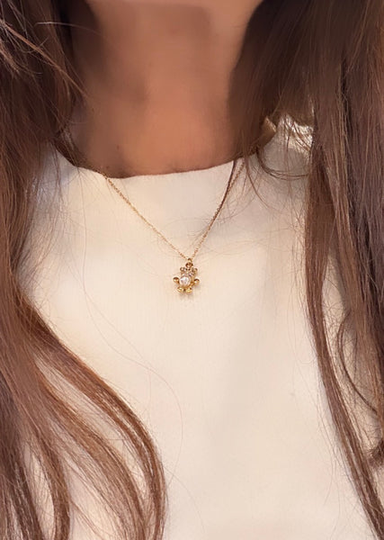 Collana teddy bear crystal con perla