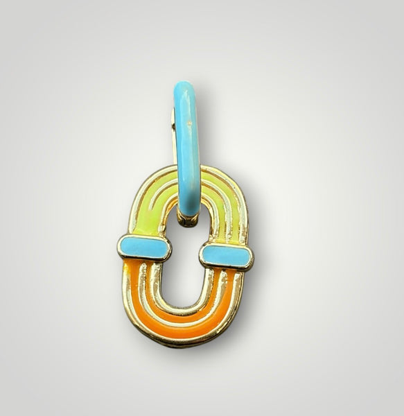Mono orecchino Chain ovale multicolor smalto vari colori