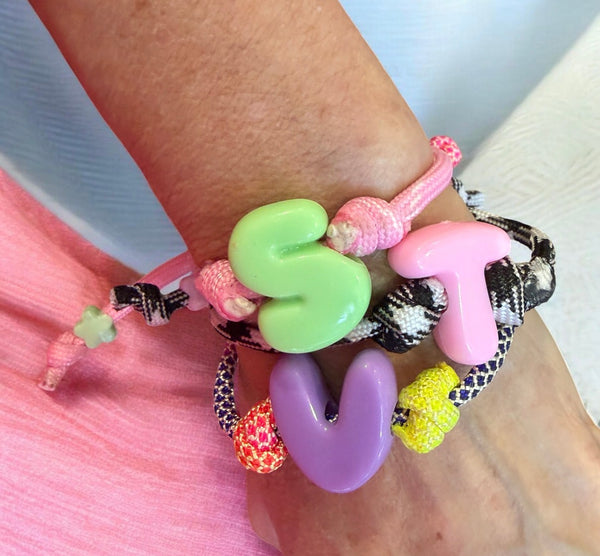 Bracciaie Marine florida lettera colorata Puff vari colori lettere S T V Y
