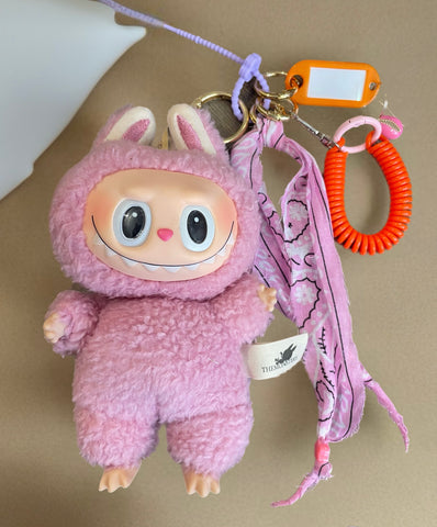 Pimp your Bag Keychain charms per borsa e portachiavi Labubu the monsters macaron rosa lychee berry