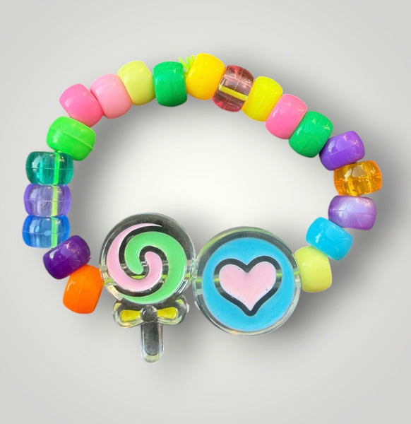 Bracciaie Colors pony Beads lollypops e cuore vari colori