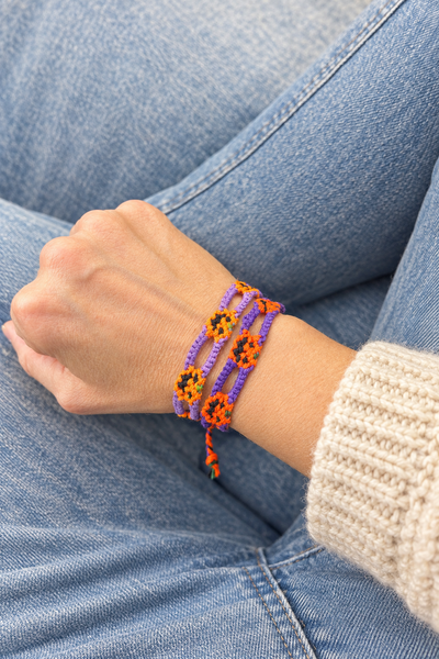 Bracciale Macrame zucche di Halloween anche con colori personalizzabili