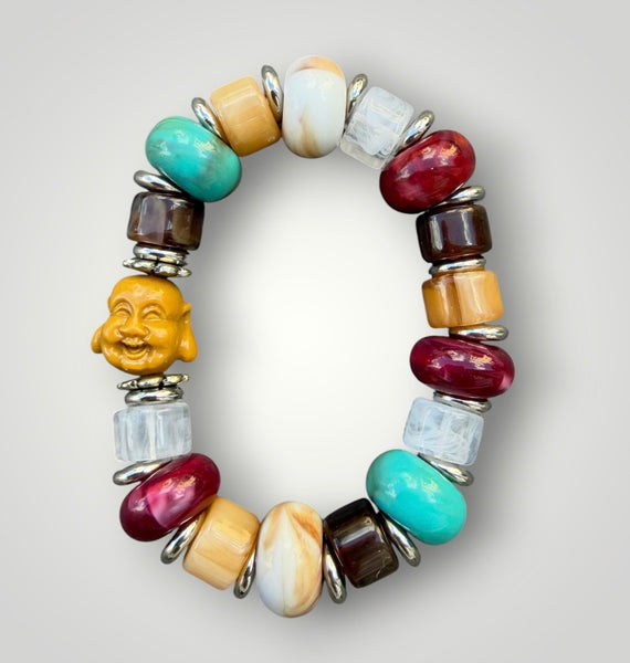 Bracciale Colors labyrinth Buddha senape multicolor