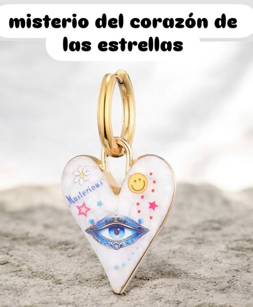 Mono orecchino Tatoo mistero del Corazon vari disegni cerchietto più spesso