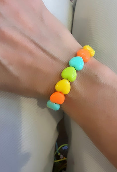 Bracciale colors Beads giro cuori small effetto lucido colori strong
