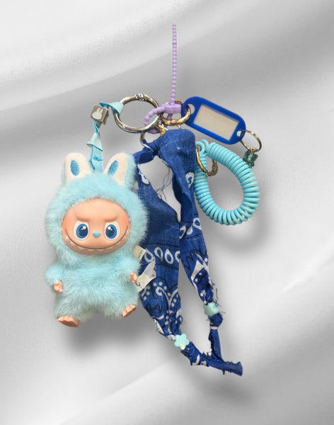 Pimp your bag portachiavi per borsa Mini Labubu Pin for Love turchese K