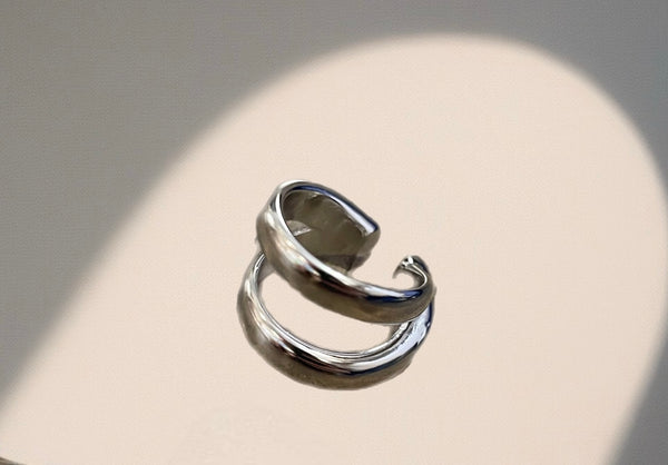 Luana earcuff doppio anello liscio  due varianti colore