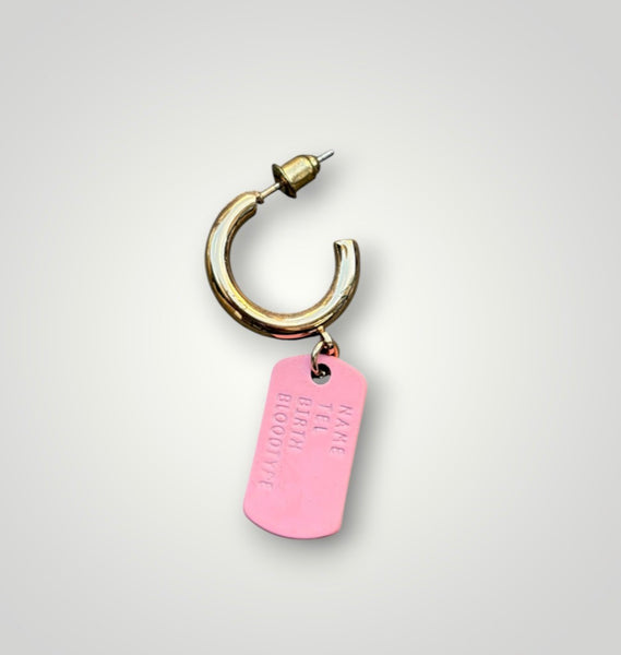 Mono orecchino  placca dogtag